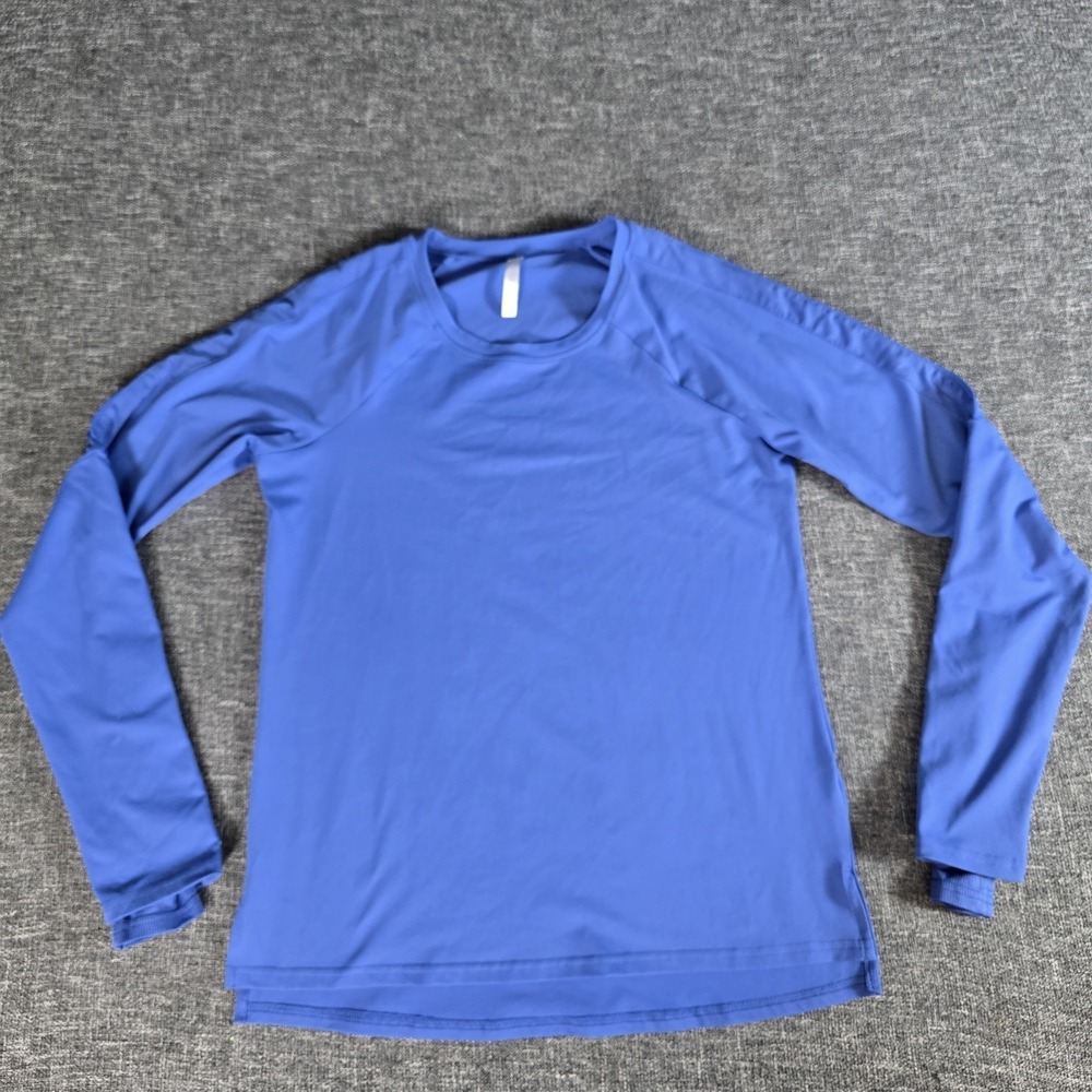 Fabletics Size M Cashel Adjustable Long-Sleeve Top II Haze Blue Athleisure Yoga